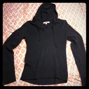 Black hooded sweatshirt